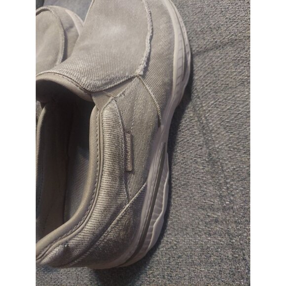 Skechers Cohagen Memory Foam Men's Slip On Canvas Shoes Taupe Size 8 Casual - Picture 7 of 9